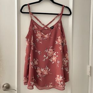 Torrid Sophie chiffon swing tank in floral mauve